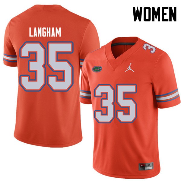 Jordan Brand Women #35 Malik Langham Florida Gators College Football Jersey Orange